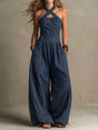 Halterneck Jumpsuit met Wijde Pijp voor Dames