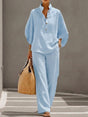 Relaxte Co-Ord Set met Wijde Pijp voor Dames