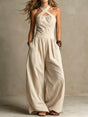 Halterneck Jumpsuit met Wijde Pijp voor Dames